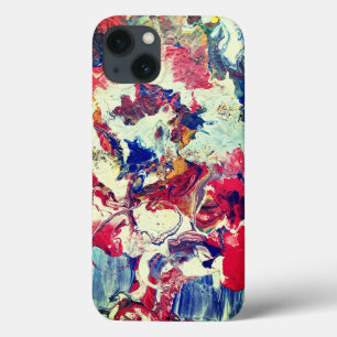 Blooming tree abstract red white blue yellow iPhone 13 case