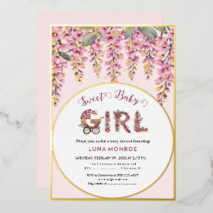 Blooming Tree Baby Shower Foil Invitation