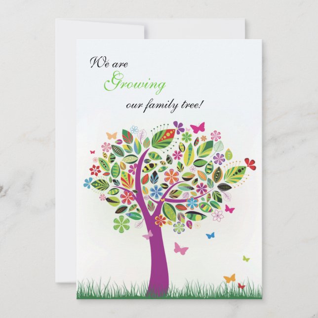 Blooming Tree Pregnancy Announcement (Front)