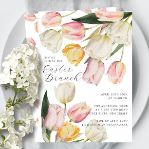Blooming Tulips Easter Brunch Invitation