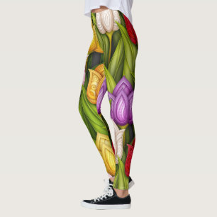 Blooming Tulips Pop Fashion Leggings 1