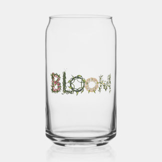 Blooming Typography: Where Flowers Spell 'Bloom Can Glass