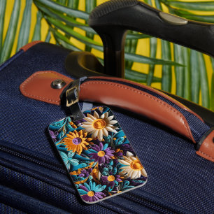 Blooming Wanderlust: Quilled Floral Paper Art Luggage Tag