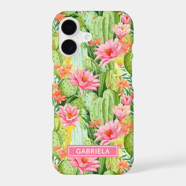 Blooming Watercolor Cacti Personalized (Back)