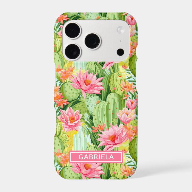 Blooming Watercolor Cacti Personalized (Back)