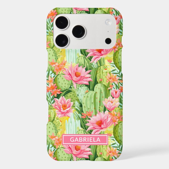 Blooming Watercolor Cacti Personalized (Back)