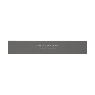 Blooming Watercolor Grey Invitation Belly Band