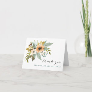 Blooming Watercolor Thank You Note Card
