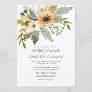 Blooming Watercolor Wedding Invitation