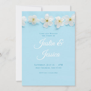 Blooming White Flowers Wedding Invitation