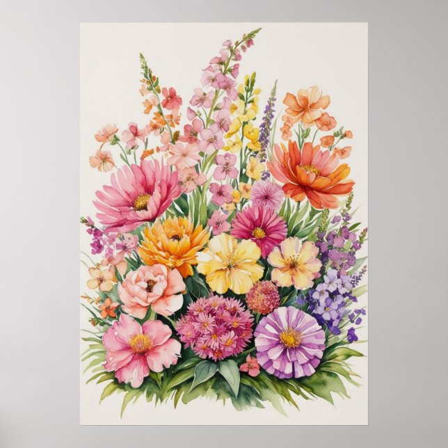 Blooming Wildflower Bouquet Poster (Front)