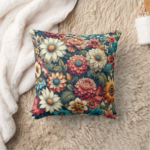 Blooming Wildflowers Throw Pillow