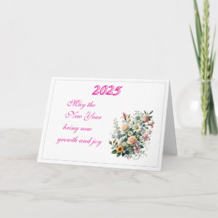 Blooming Wishes for 2025 Folded Greeting Card