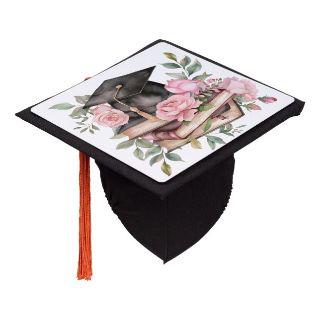 Blooming with Knowledge Graduation Cap Topper (Angled)