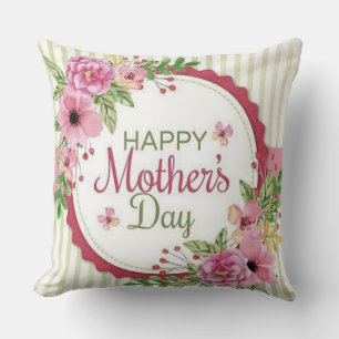 Blooming with Love: Happy Mother's Day  Throw Pillow
