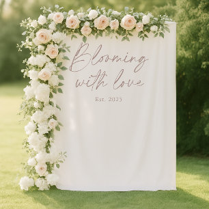 Blooming With Love Wedding Photo Backdrop Tapestry