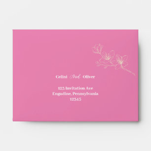 Blooming with Love: Whimsical Script Wedding  Envelope