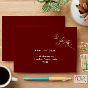 Blooming with Love: Whimsical Script Wedding Envelope