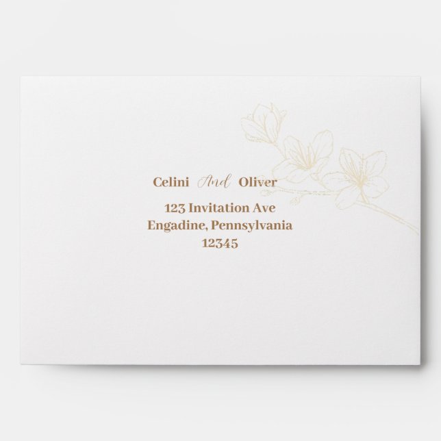 Blooming with Love: Whimsical Script Wedding  Envelope (Front)