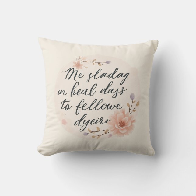 Blooming Words - Inspirational Quote Cushion (Front)