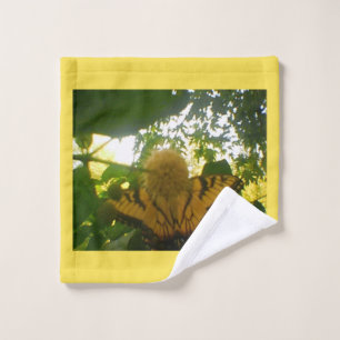 Blooming Yellow Monarch Wash Cloth