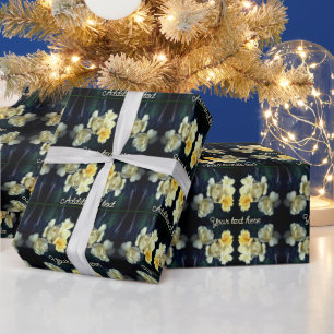 Blooming Yellow Roses Abstract Personalized Wrapping Paper