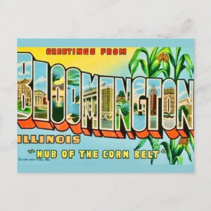 Bloomington IL Greetings Postcard