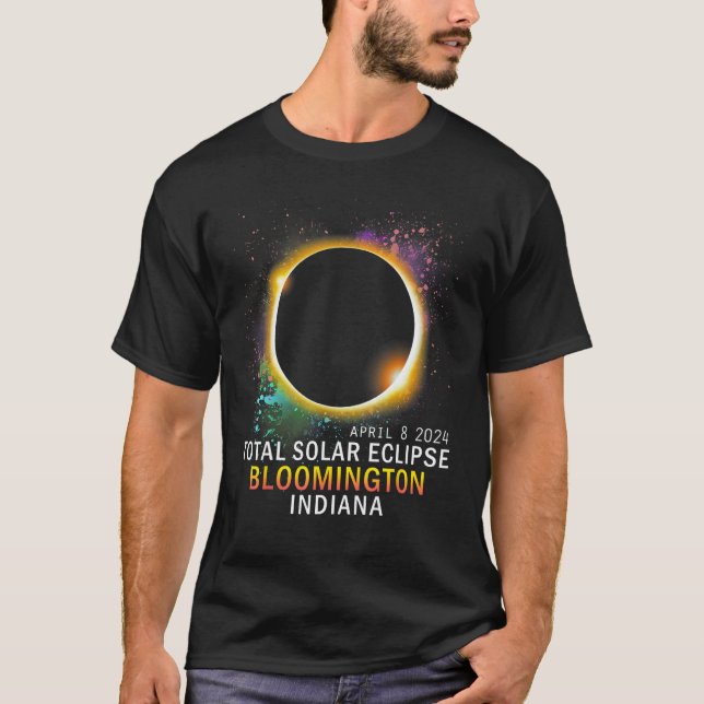 Bloomington Indiana Total Solar Eclipse April 8 20 T-Shirt (Front)