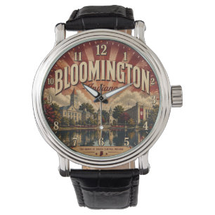 Bloomington Indiana Vintage University Town Decor Watch