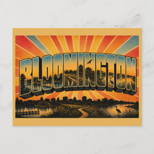 Bloomington Minnesota Lake Park Prairie Art Postcard