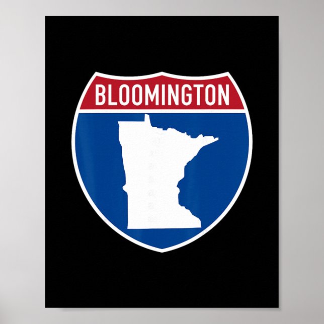 Bloomington Minnesota Map Highway Interstate Sign  (Front)