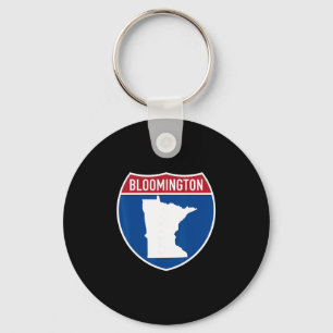 Bloomington Minnesota Map Highway Interstate Sign Keychain