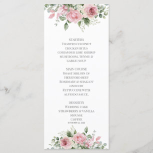 Blooms Bites Watercolor Peony Floral Mariage Menu