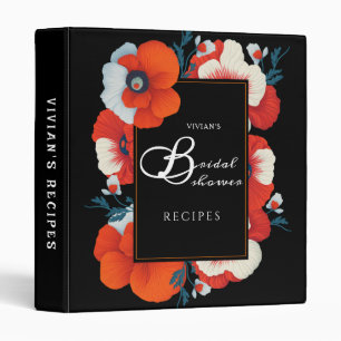Blooms & Bubbly Bright Red Floral Bridal Shower Binder