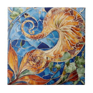 "Blooms in Bloom: Floral Elegance Tile" Tile
