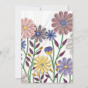Blooms in Paper & Thread: 3D Quilled Wildflower Invitation