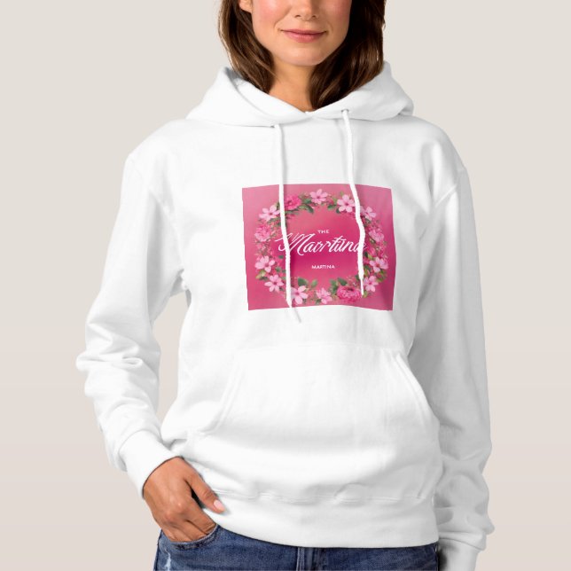 "Blooms in Vogue: A Floral Symphony for Women" Hoodie (Front)