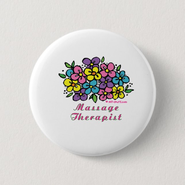 Blooms M Therapist 2 Inch Round Button (Front)