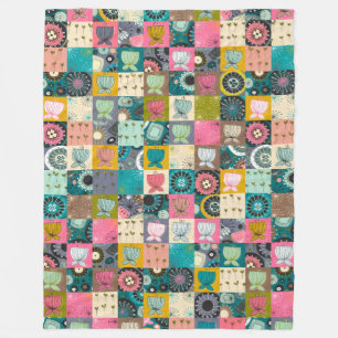 blooms patchwork fleece blanket