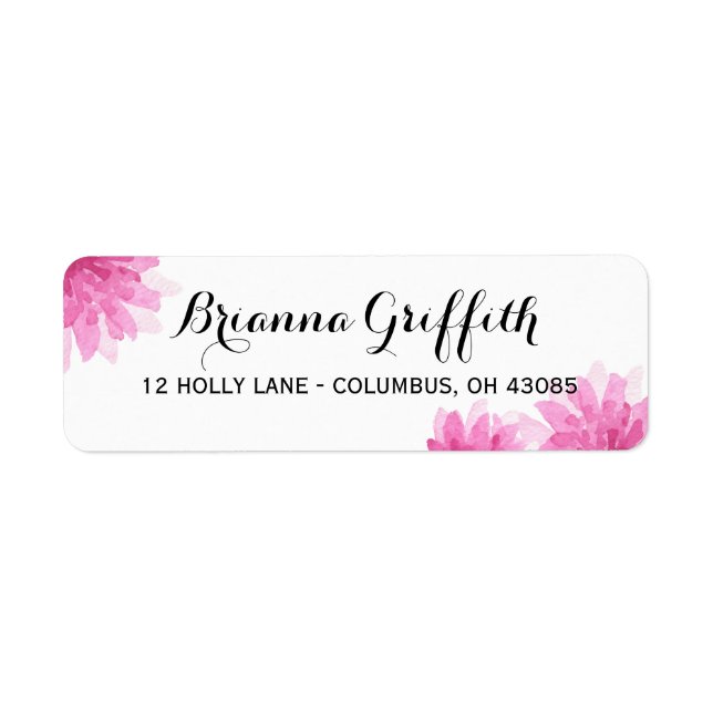 Blooms peints | ÉTIQUETTE DE ADRESSE (Devant)