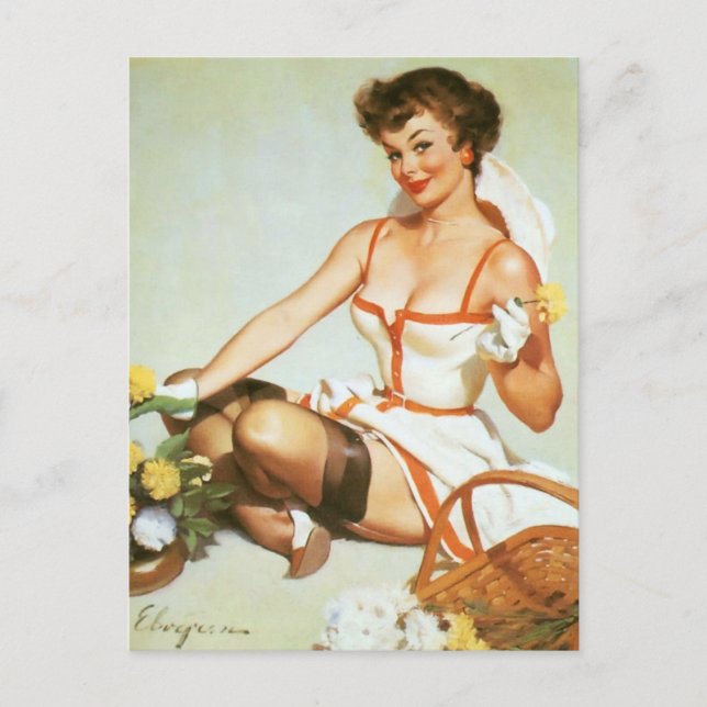 Blooms Pin Up Postcard (Front)