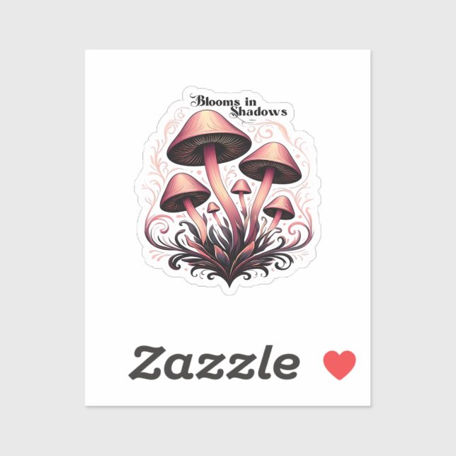 Blooms Shadows - Whimsigoth Mushroom Art Pastel Go (Sheet)