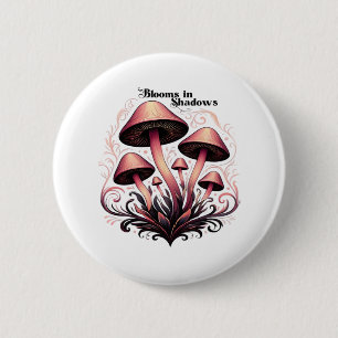 Blooms Shadows - Whimsigoth Mushroom Art Pastel Go 2 Inch Round Button