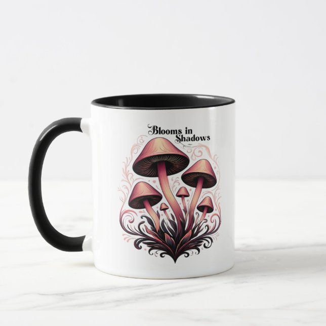 Blooms Shadows - Whimsigoth Mushroom Art Pastel Go Mug (Left)