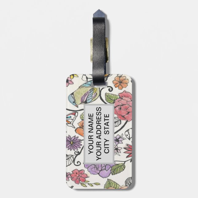 Bloomsbury design on a Luggage Tag (Back Vertical)