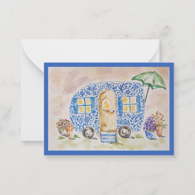 Bloomside Getaway Flat Note Card (Front)