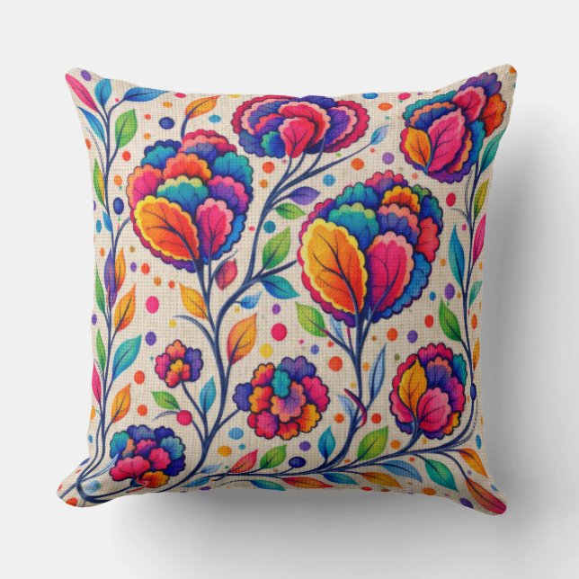 Bloomwave Tapestry Throw Pillow (Front)