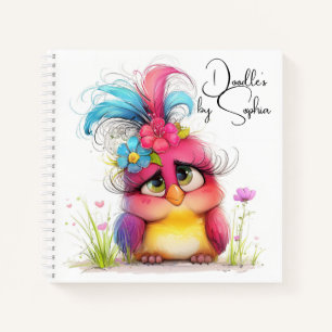 Bloomy Birdie Doodles Notebook