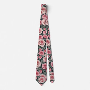 Bloomy Pink Roses Tie