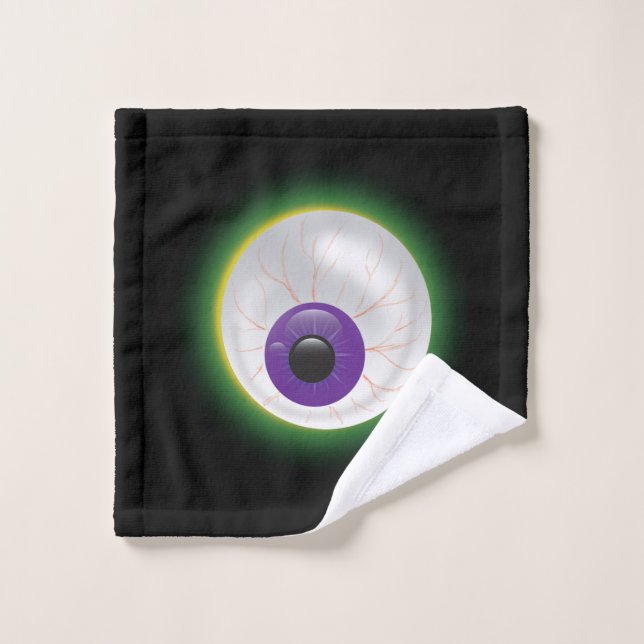 Blooshot violet brillant Eyeball Boo Halloween (Gant de toilette)